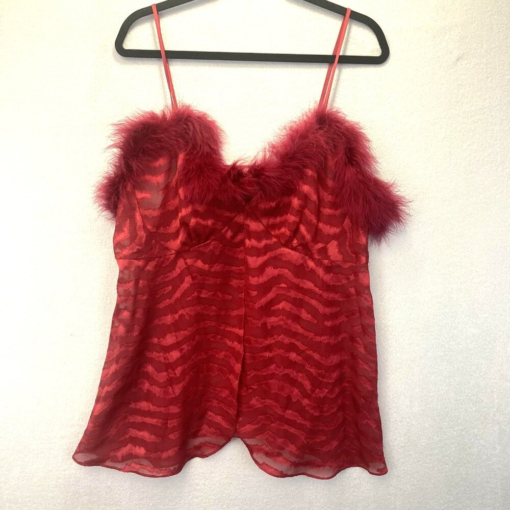 Gilligan O'Malley Santas Helper Lingerie Top Dress‎ Womens 2XL Red Sheer Chiffon